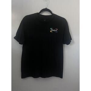RVCA Black Graphic T-Shirt Short Sleeve Crew Neck Shirt Size Medium
